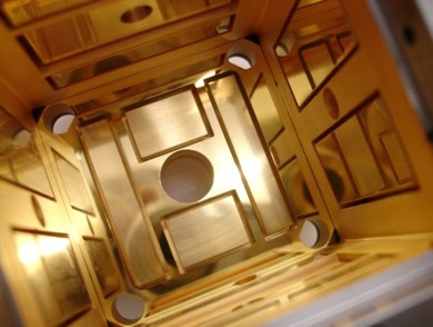 LISA Pathfinder’s electrode housing chambers, where the positions of test masses will be precisely monitored. Image credit: CGS SpA